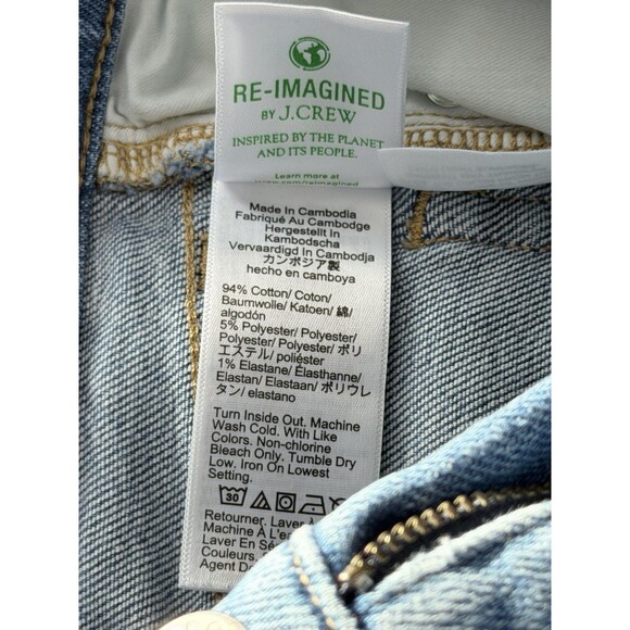 J Crew Stovepipe Jeans Womens 24 High Rise Straight Raw Hem Light Wash Stretch - Picture 6 of 8